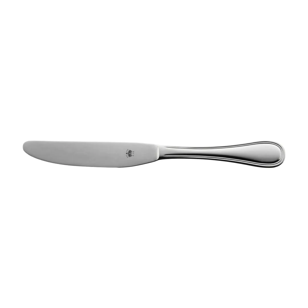 RAK Porcelain CCTDIKMB Dinner Knife – 9¼" Solid Handle, 18/10 Stainless Steel, Contour, 12/Case