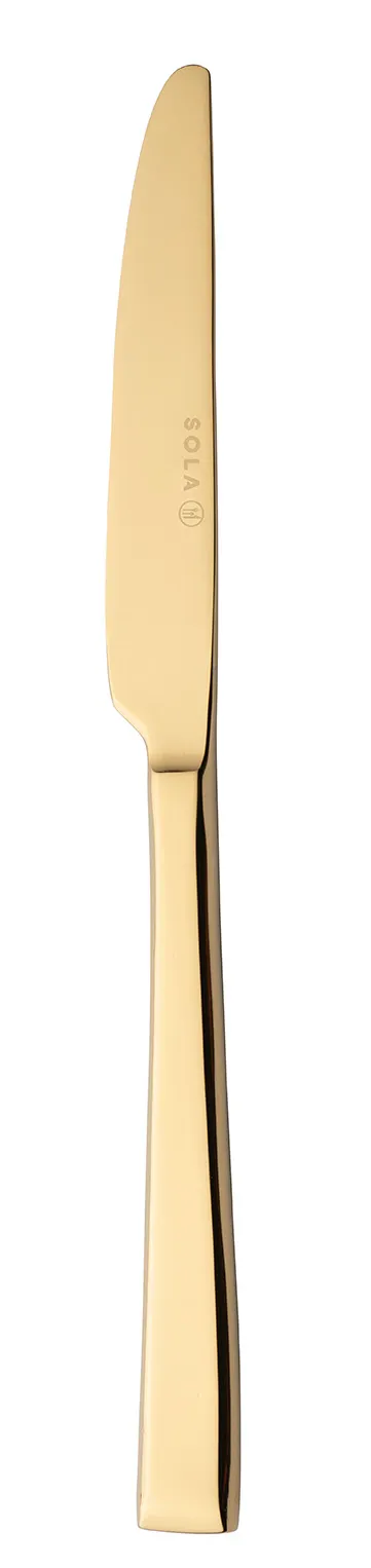 RAK Porcelain CDUDIKG Dinner Knife, 9.5" Stainless Steel, PVD Gold Durban Gold Finish - 12/Case