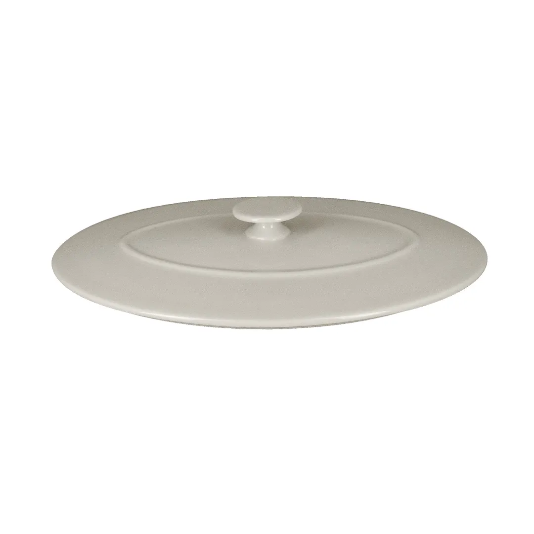 RAK Porcelain CFOD44WHLD - Oval Fusion Lid, White Porcelain, Oven/Microwave Safe, 12" Dia - 3/Case