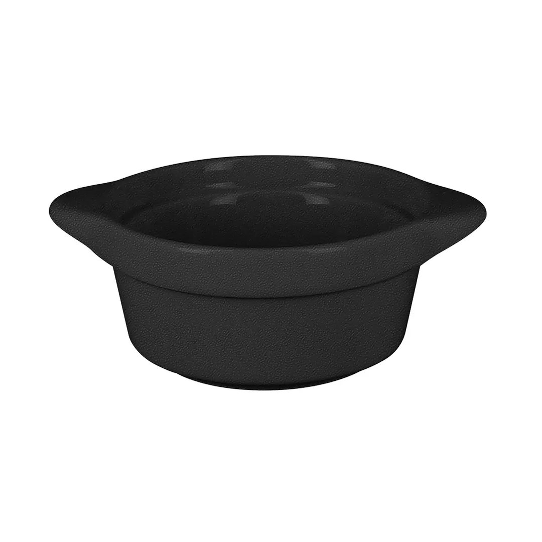 RAK Porcelain CFRD09BKBD - Mini Cocotte Dish 3‑1/3" 3‑4/5 oz Volcano Black, Oven‑Safe - 1/Case