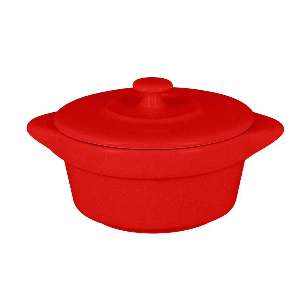 RAK Porcelain CFRD09BR Mini Cocotte Dish, 3‑1/3" Dia, 3‑5 oz Capacity, Red China, Oven Safe - 1/Case