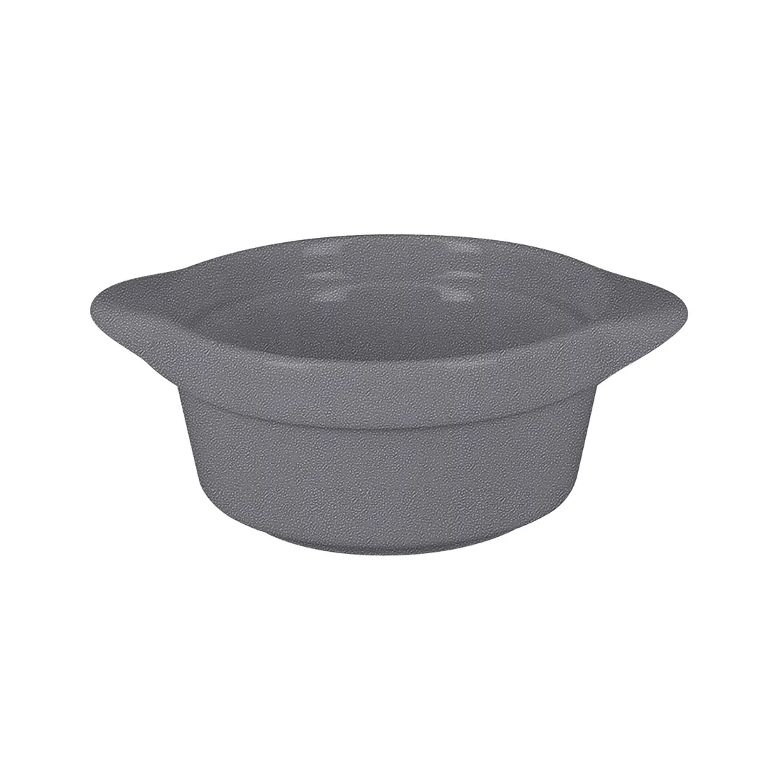 RAK Porcelain CFRD09GYBD Mini Cocotte, 3‑1/3" (3‑4 oz) Eared Casserole, Gray, Oven‑Microwave Safe