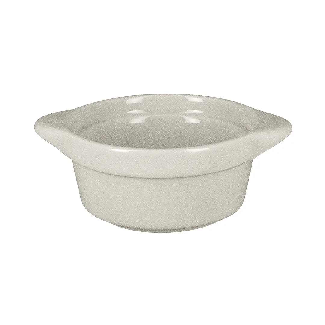 RAK Porcelain CFRD09WHBD Mini Cocotte, 3‑1/3" Dia, 3‑5 oz, Porcelain, Eared, Oven‑Microwave - 12/Case