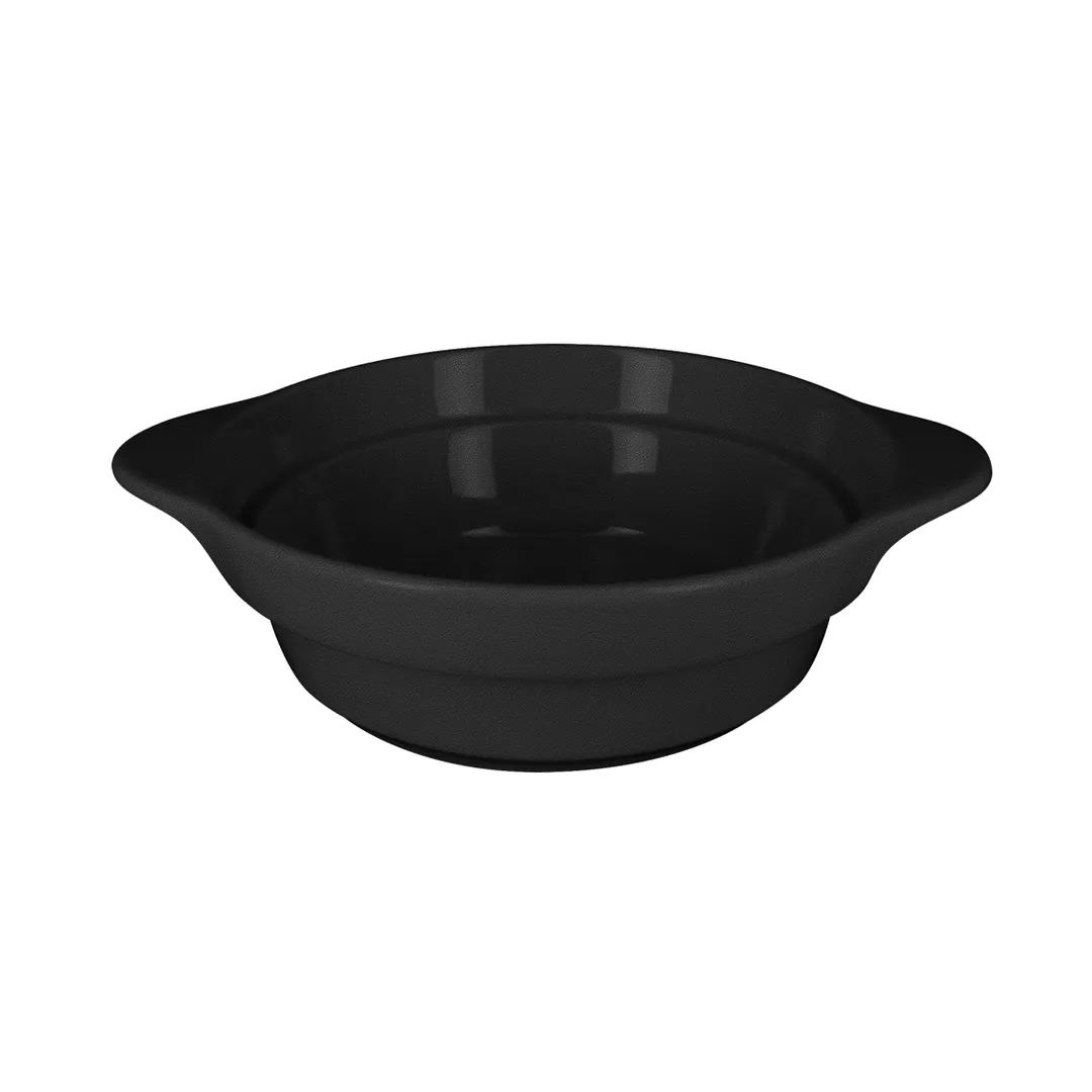 RAK Porcelain CFRD10BKBD - 4" Black Eared Bowl, 7.33 oz Porcelain, Oven/Microwave Safe - 12/Case