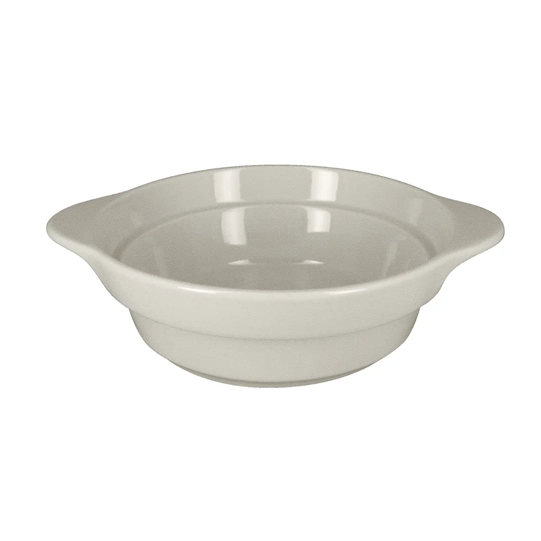 RAK Porcelain CFRD16WHBD - 6" Sand White Porcelain Cocotte Bowl, 15.4 oz, Eared, Oven‑Safe - 4/Case