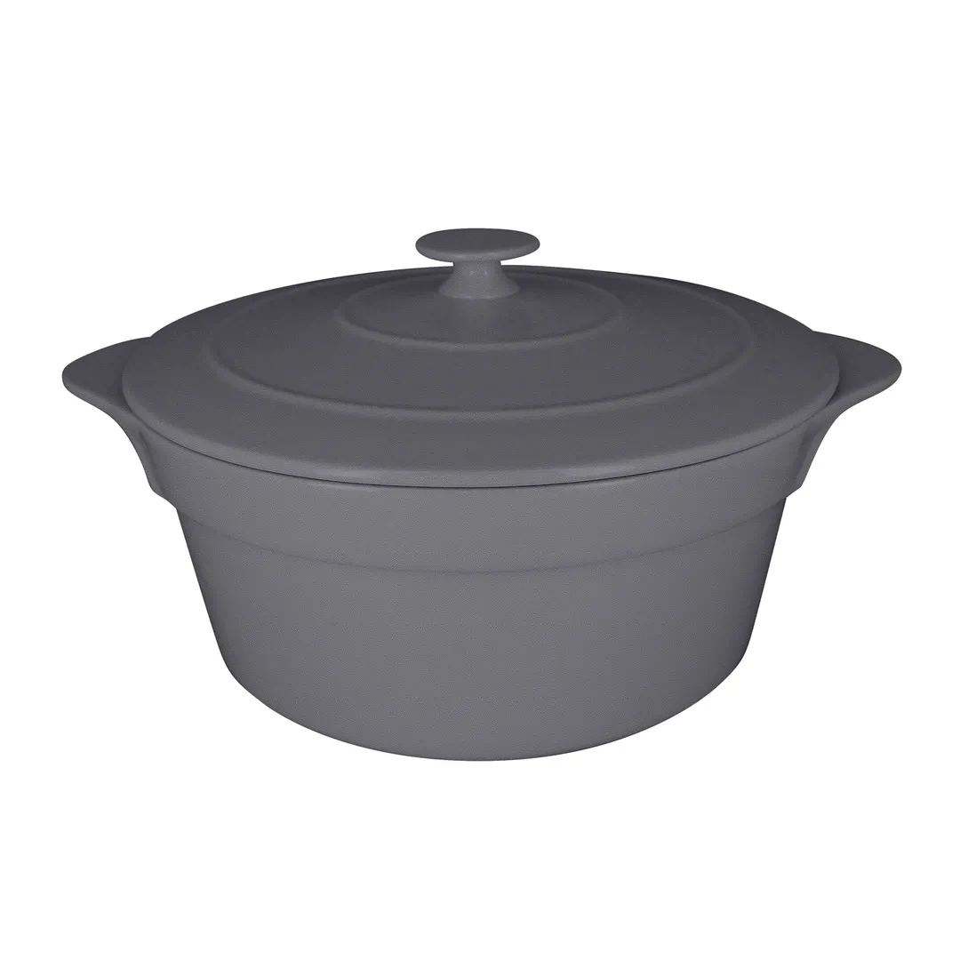RAK Porcelain CFRD28GY - 11" Gray Porcelain Cocotte with Lid, Handles, 96-159 oz 3-4 Qt - 1/Case