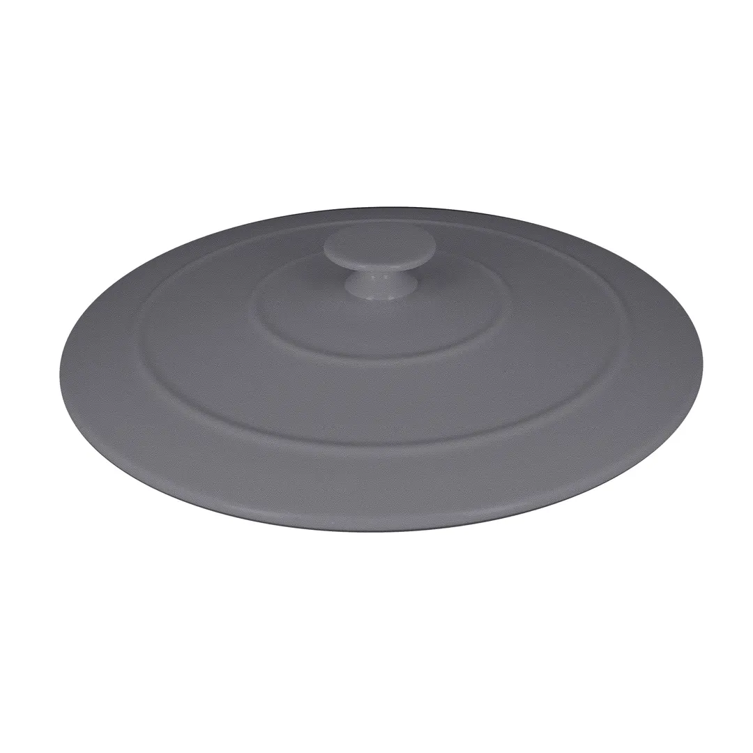 RAK Porcelain CFRD28GYLD - Round Porcelain Casserole Lid, Stone Gray, Oven Microwave Safe, 4/Case