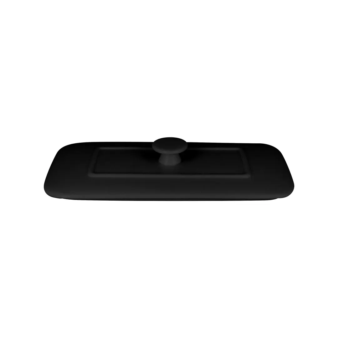 RAK Porcelain CFRT20BKLD - Rectangular Tureen Lid, Volcano Black Porcelain, Oven‑Microwave Safe, 3/Case