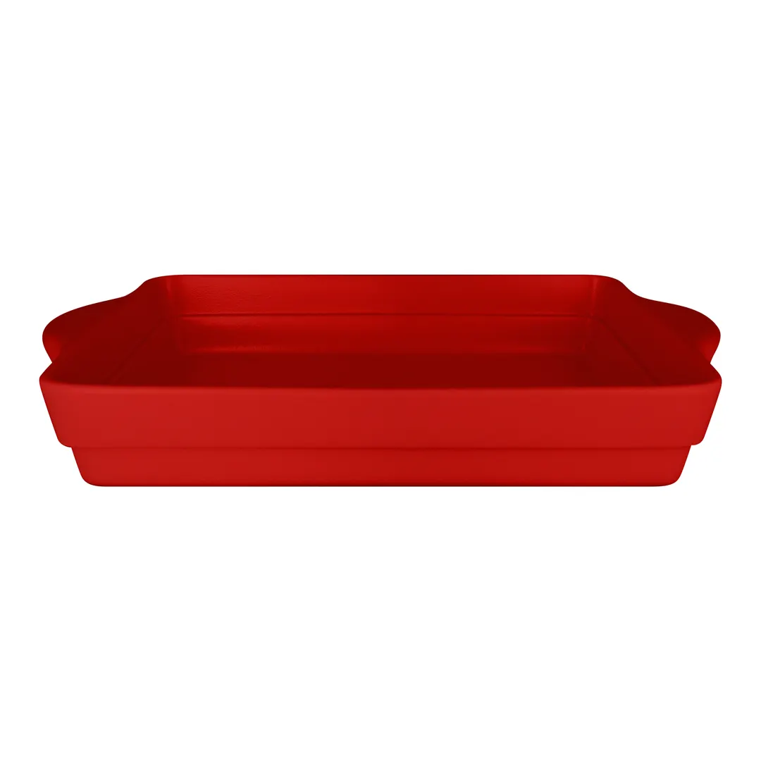 RAK Porcelain CFRT39BRBD - 15.33" x 9.44" Ember Red Porcelain Baking Dish, Microwave Safe - 3/Case