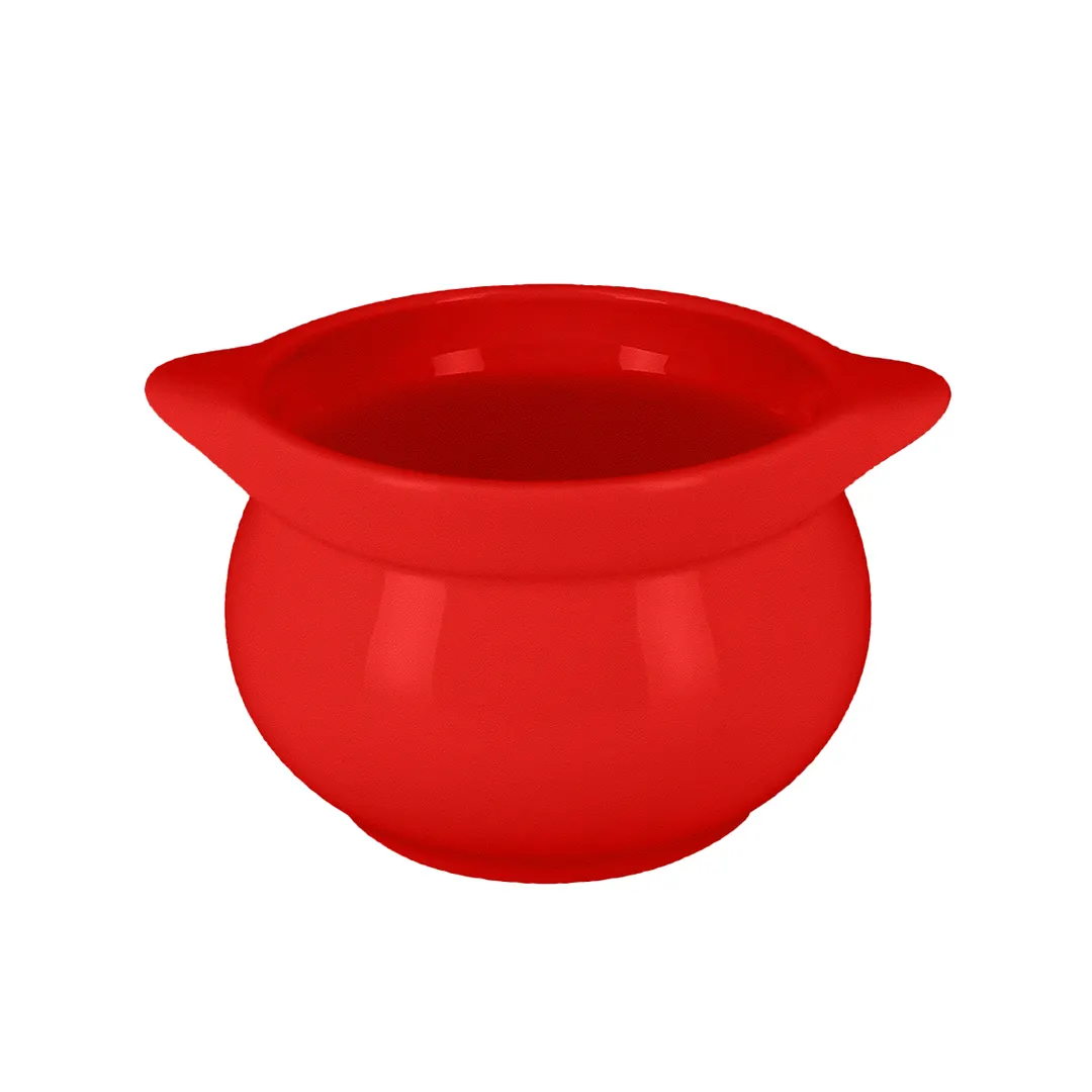 RAK Porcelain CFST10BR - Ember Red 15.2 oz Soup Tureen, 4"1/6" Eared Lid, Safe - 1/Case