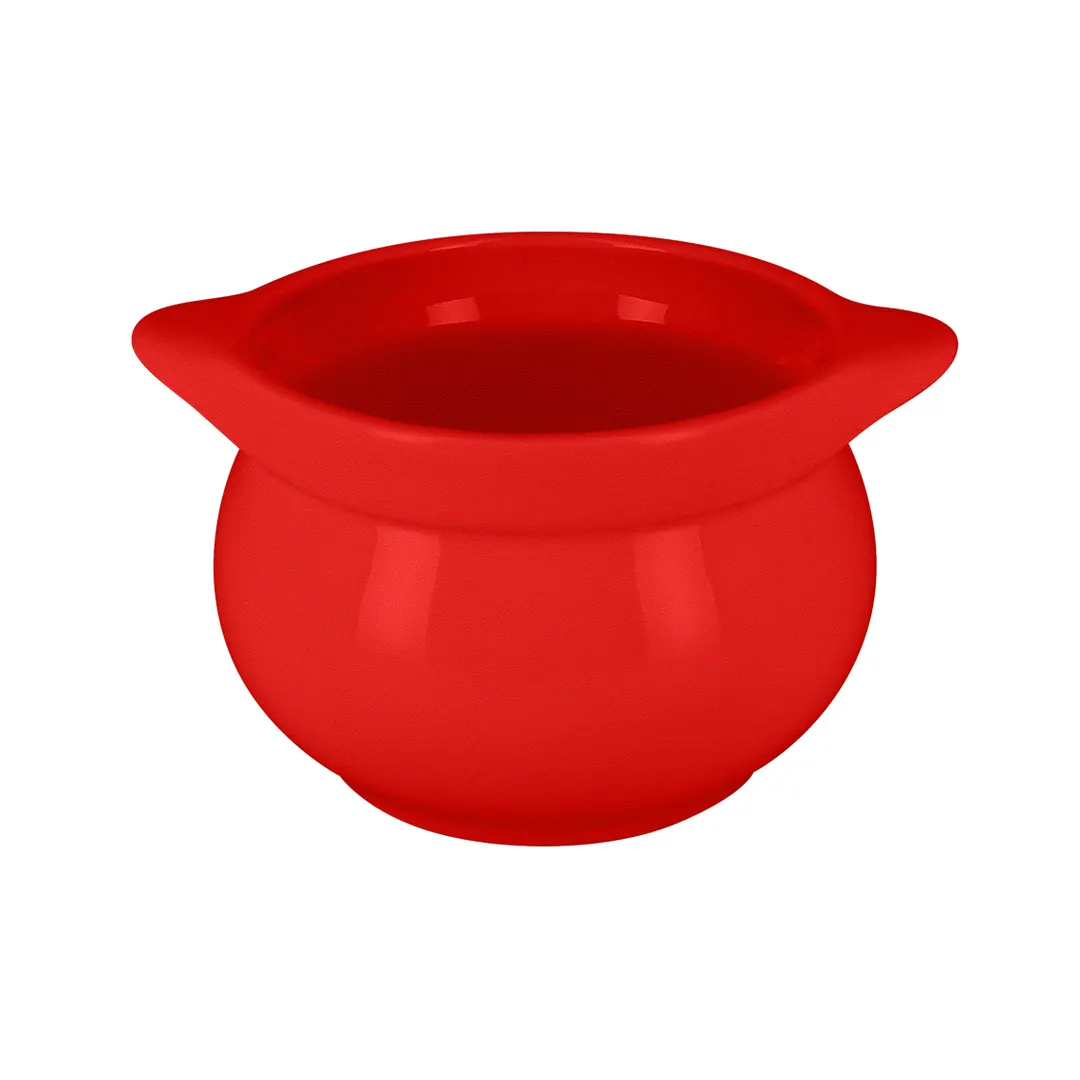 RAK Porcelain CFST10BRBD - Ember Red 4-1/6" Round Soup Tureen, 15.2 oz Porcelain, Fridge Safe - 1/Case