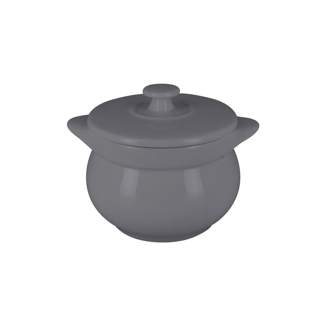 RAK Porcelain CFST10GY - 15.2 oz (4 1/6") Gray Porcelain Soup Tureen Lid, Microwave Safe - 1/Case