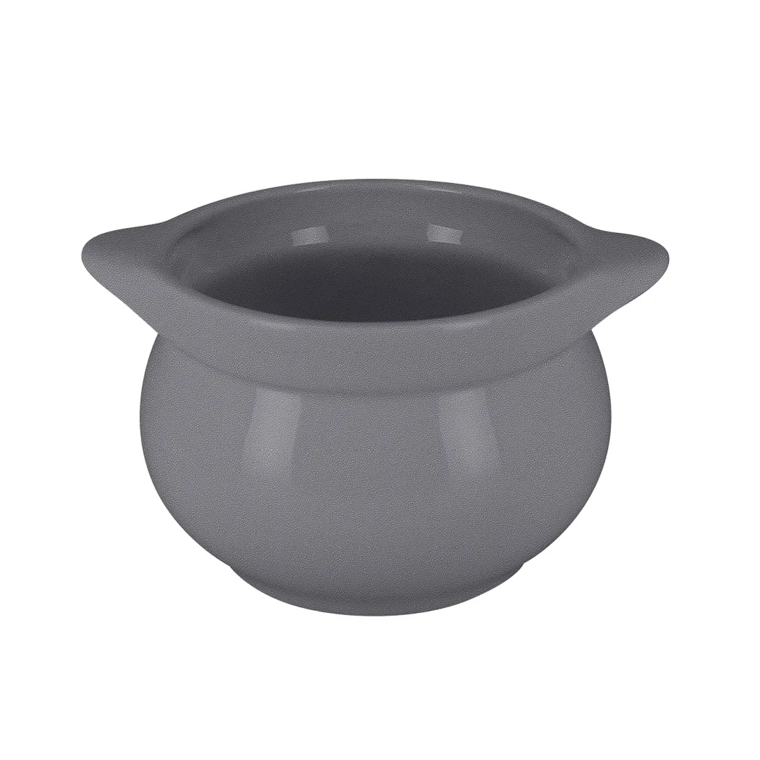 RAK Porcelain CFST10GYBD - 15.2 oz (0.45 L) 4¼" Round Eared Soup Tureen, Gray Porcelain, Oven Safe