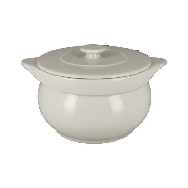 RAK Porcelain CFST15WH - 39oz 6" Round Eared Soup Tureen, White Porcelain, Oven & Dishwasher Safe
