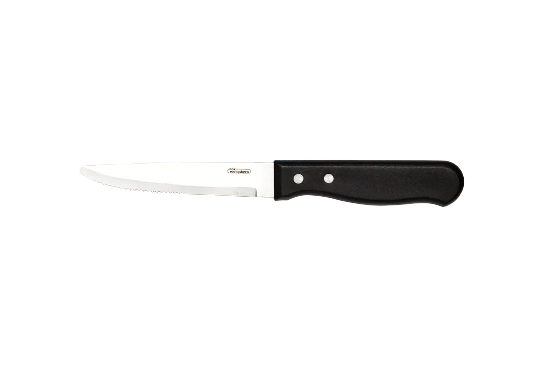 RAK Porcelain CHJSTKBKP - Jumbo Steak Knife, 9.5" 18/10 Stainless Steel, Black Polish Handle, Cutlery