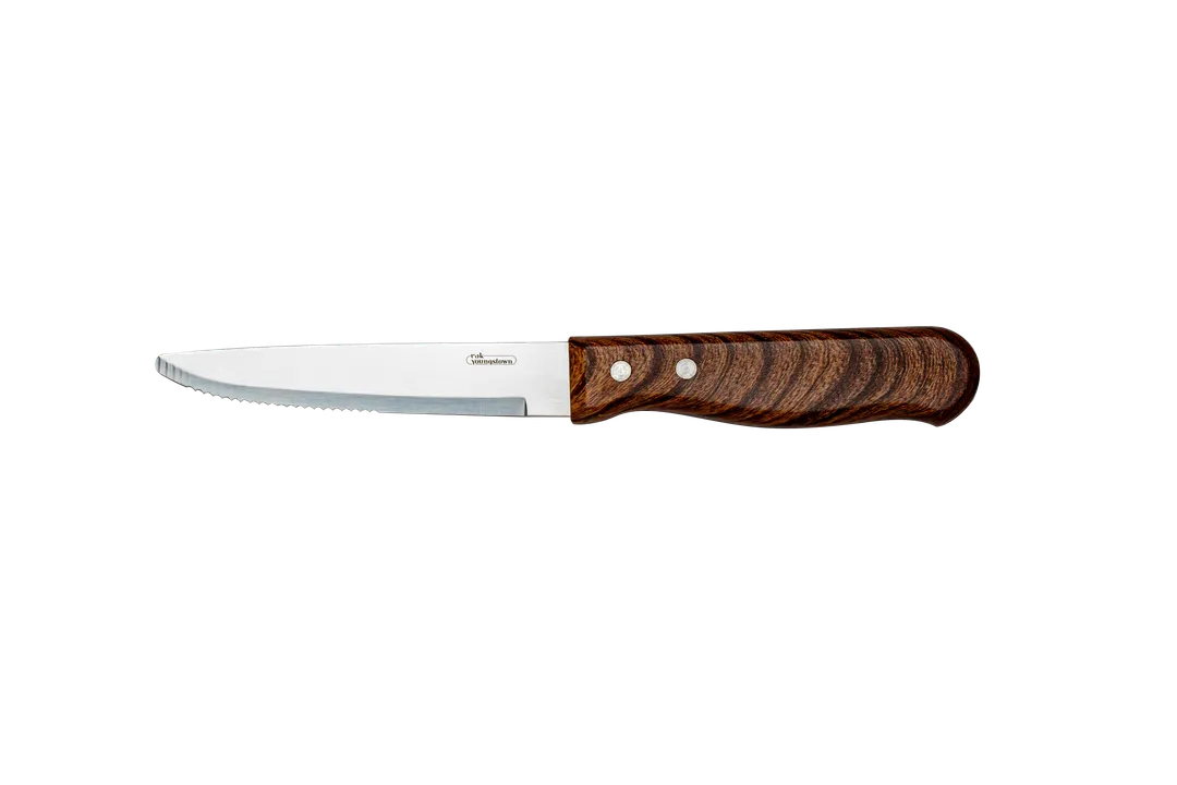 RAK Porcelain CHJSTKBRP - Steak Knife, 9.5" 18/10 Stainless Steel, Brown Plastic Handle - 1/Case