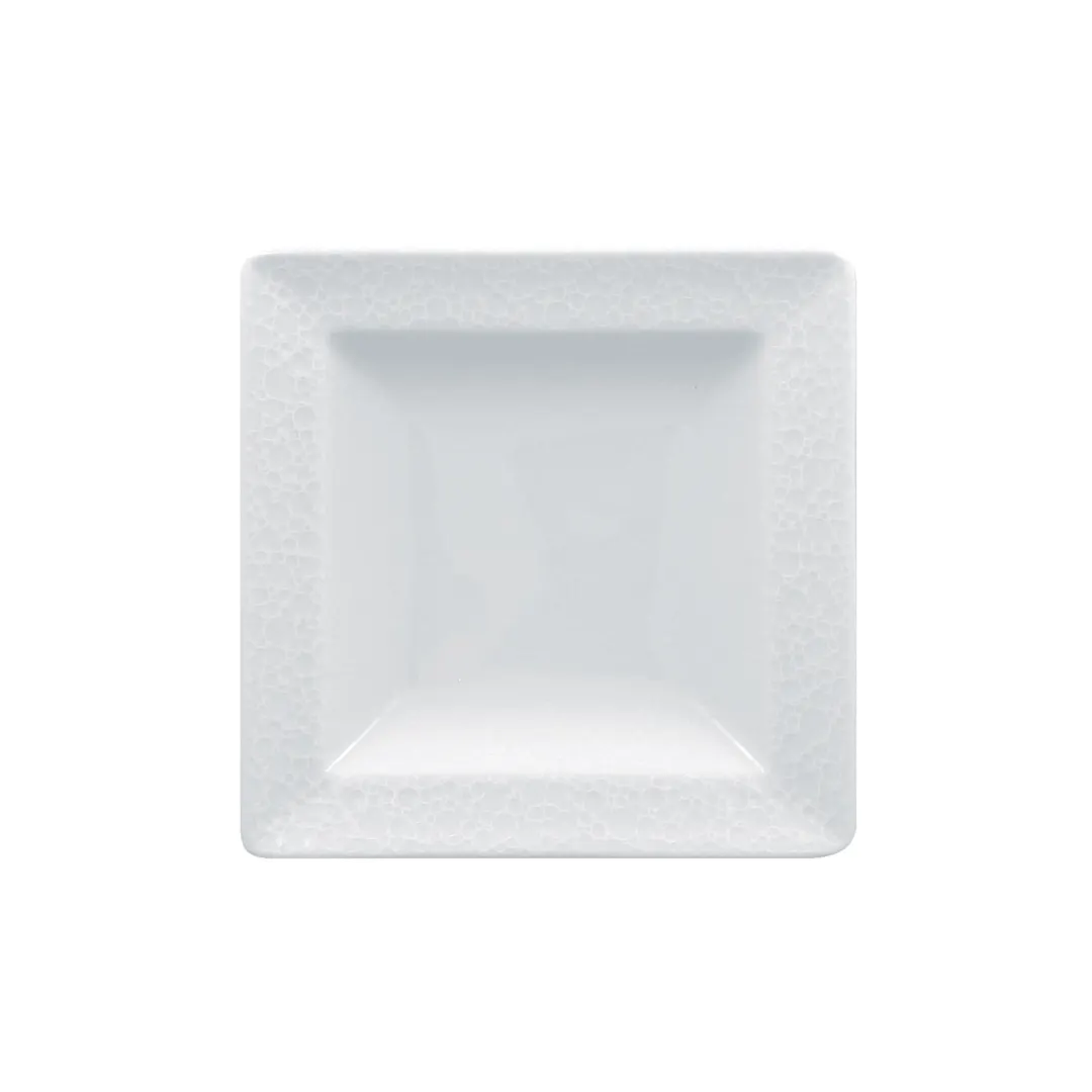 RAK Porcelain CHPCLSP12 Square Plate 4.7" (4-7/10") White Porcelain Flat Edge Oven Safe - 6/Case