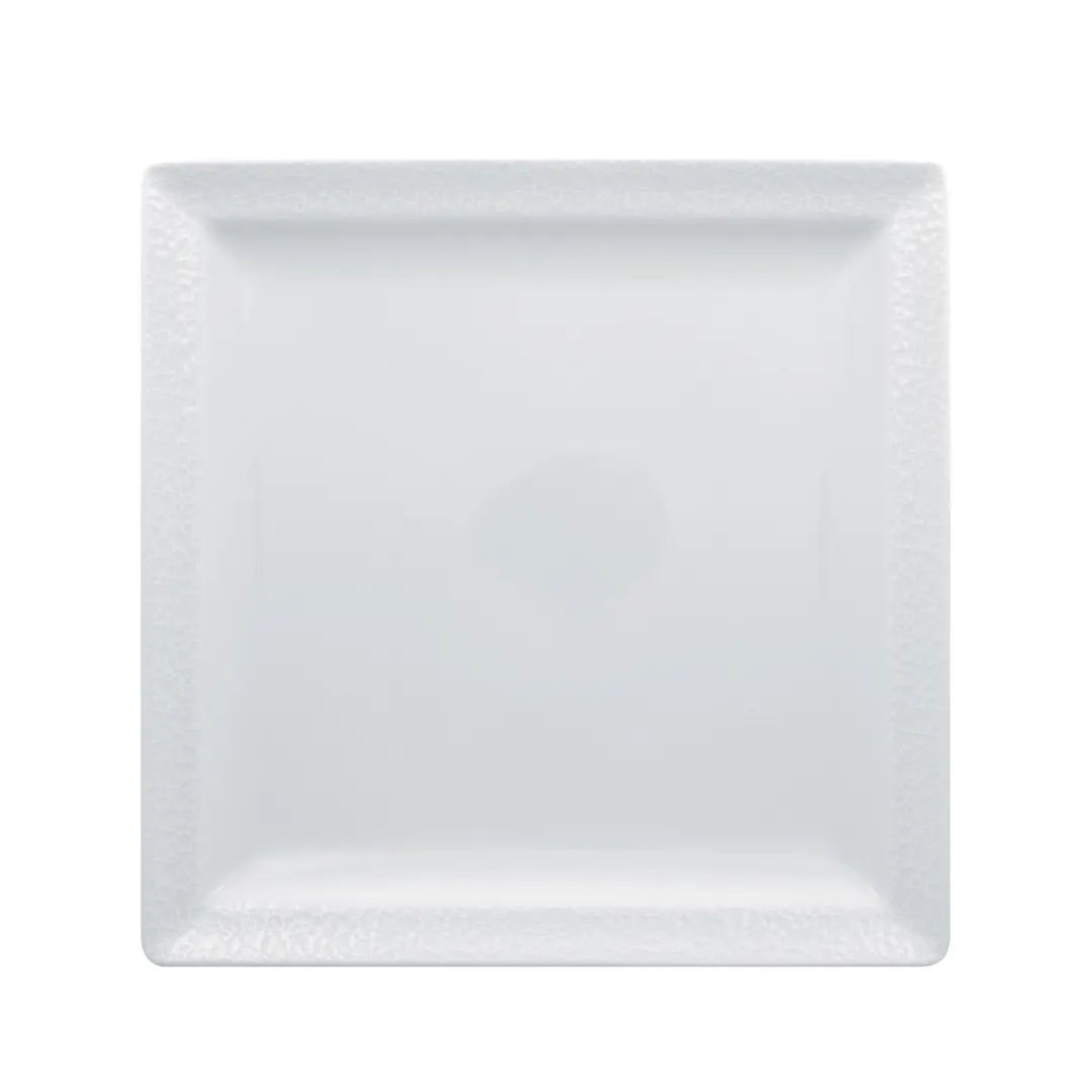 RAK Porcelain CHPCLSP24 Square Plate, 9-7/16" White Polaris Porcelain Flat Edge - 12/Case