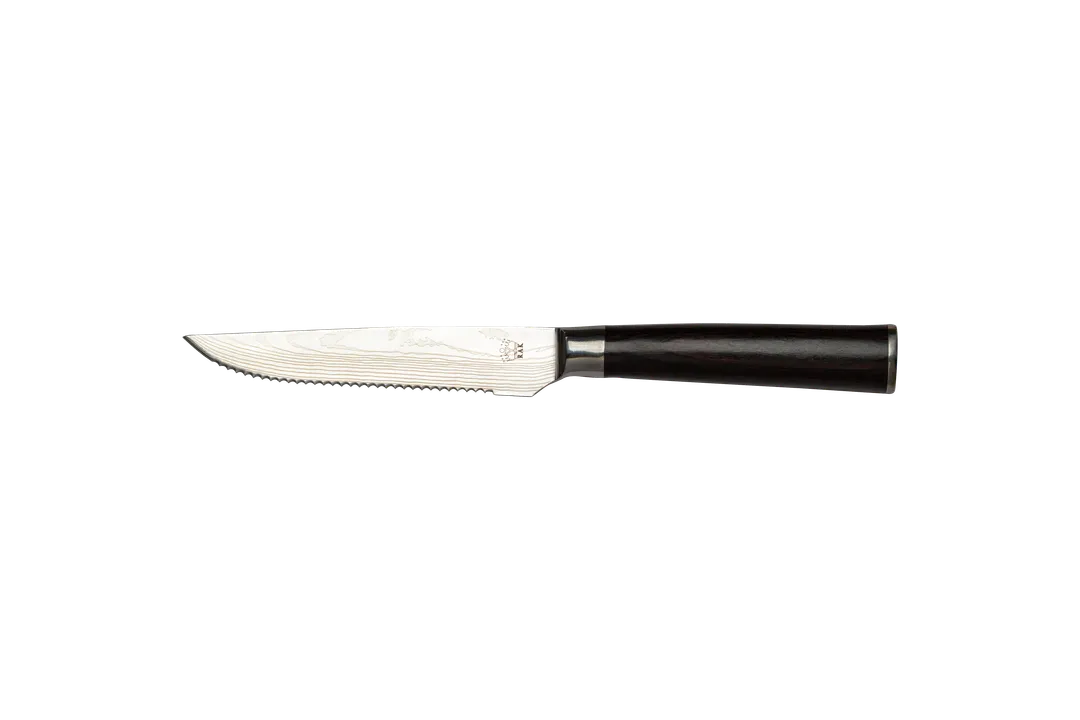 RAK Porcelain CHSTKPKWH - 9.5" Steak Knife, 18/10 Steel Blade, Paka Wood Handle, 8"-9" - 12/Case