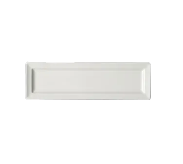 RAK Porcelain CLRP26 Rectangular Plate, 10.25" x 3.14", Flat Edge, Dishwasher Safe - 12/Case