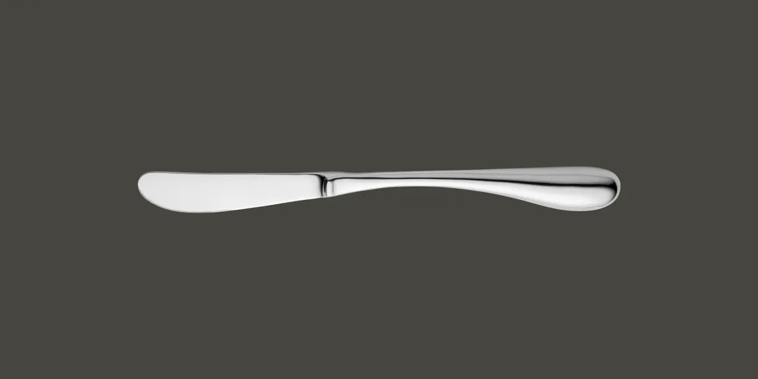 RAK Porcelain CRZBUK Hollow Handle Butter Knife, 6.7" Length, Stainless Steel Rezzo Finish - 1/Case