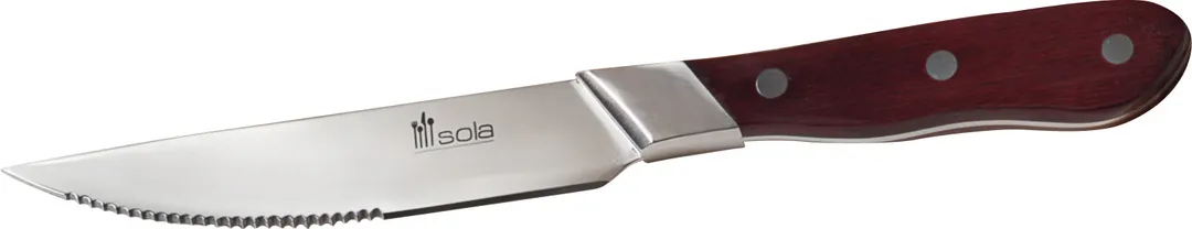RAK Porcelain CSIESTK - Sierra Steak Knife, 9.5" 18/10 Stainless Steel, Wood Handle, Forged - Case