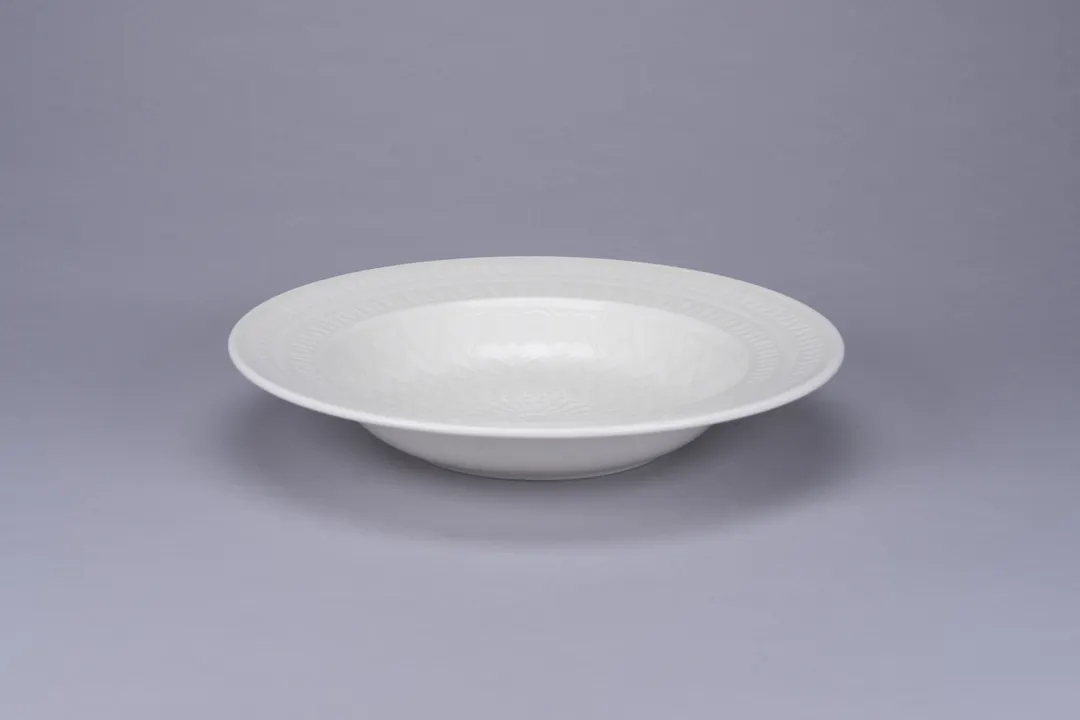 RAK Porcelain DGBADP26CS - 10.3" Round Deep Rim Porcelain Dinner Plate, White Celeste, 12/Case