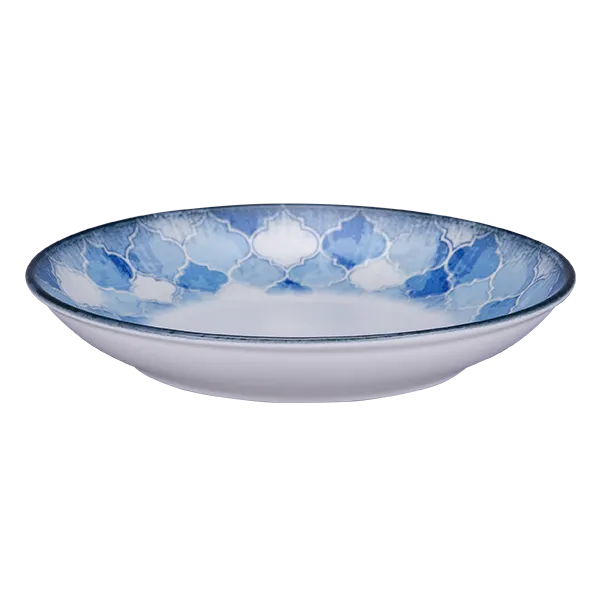 RAK Porcelain DGNNDC26ID Coupe Plate, 10.25" Diameter, Blue & White DiGi China, Round - 12/Case