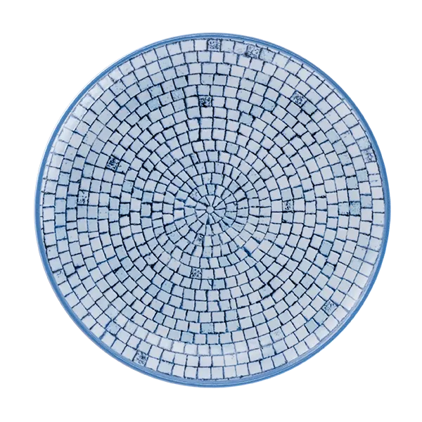 RAK Porcelain DGNNPR27IL - Rimless Plate, 10.66" Round, Blue & White DiGi China, - 12/Case