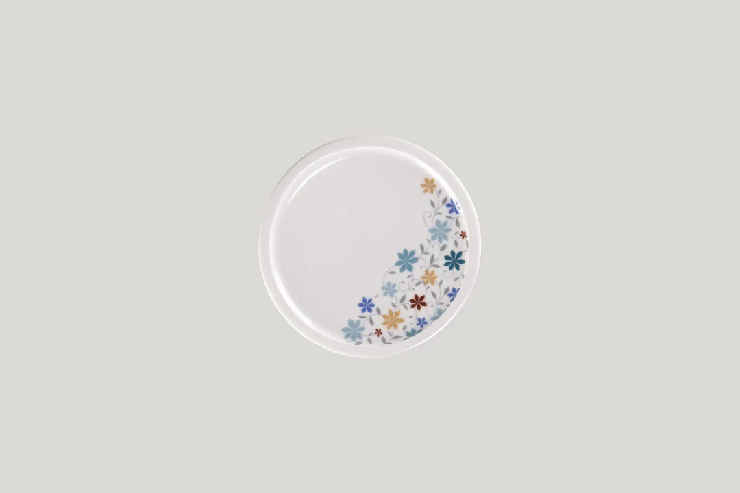 RAK Porcelain EACP16D207 Ease Plate, 6.3" Round Flat Coupe Rim, Porcelain Ivoris Summer, 24/Case