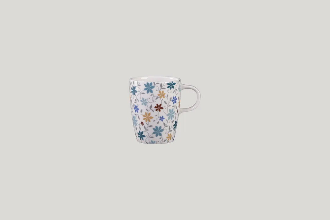 RAK Porcelain EACU20D207 - Ivoris Summer Coffee Cup, 2.75" Dia, 6.75 oz, Porcelain - 12/Case