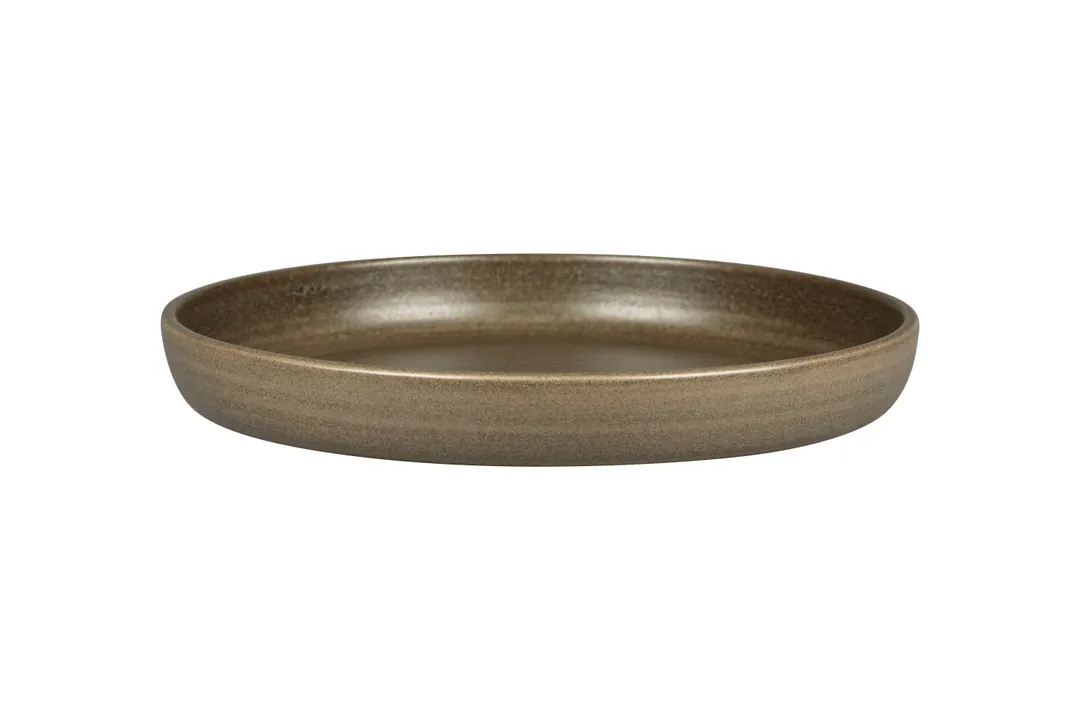 RAK Porcelain EADC30SDB - 11.65" Round Coupe Plate, 72.7 oz Brown Ceramic, Microwave Safe - 2/Case