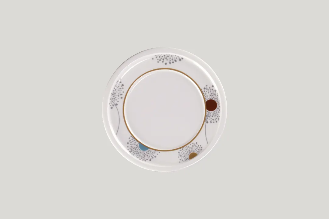 RAK Porcelain EAFP20D208 - 8.05" Round Flat Edge Porcelain Plate, Ivoris Spring Finish, 24/Case