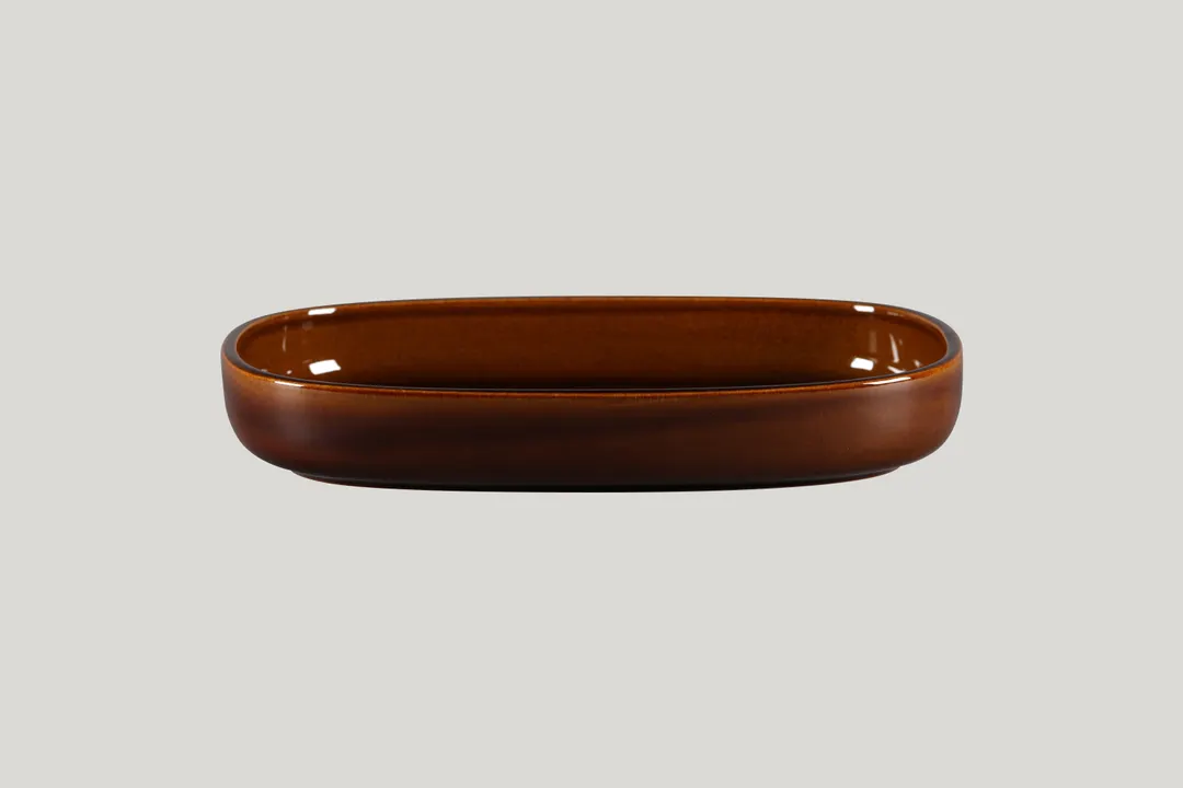 RAK Porcelain EAOD30HO - Oval 8" 50.7 oz Honey Porcelain Bowl, Freezer Oven Microwave Safe - 2/Case