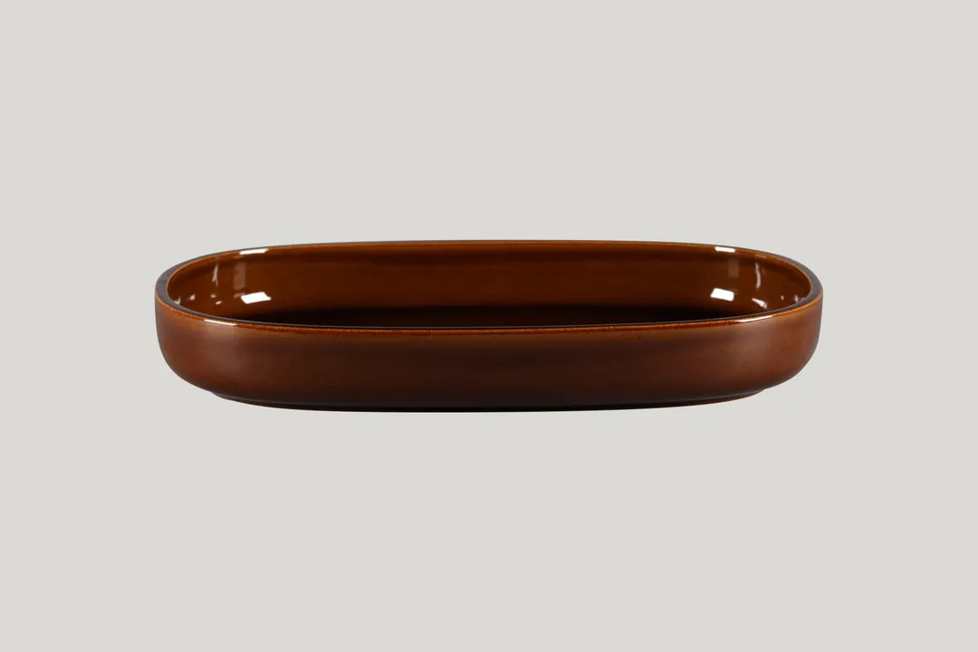 RAK Porcelain EAOD33HO - Oval 9" Honey Porcelain Bowl, 65.95 oz 9.15", Oven Microwave Safe - 2/Case
