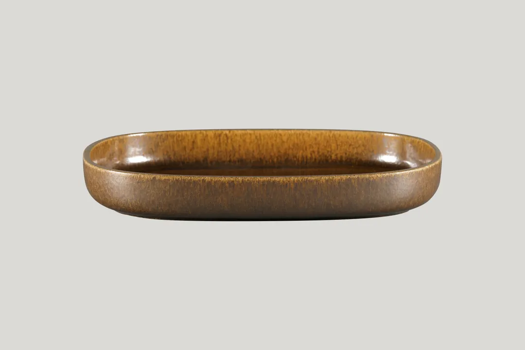 RAK Porcelain EAOD33RT - Oval 9" Deep 65 oz Porcelain Bowl, Rust, Oven Microwave Safe - 2/Case