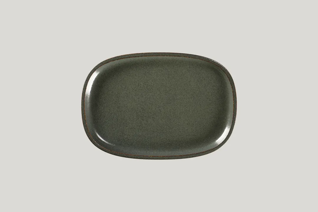 RAK Porcelain EAOP26CA Ease Plate, 7.1" Oval Porcelain Dinner Plate with Coupe Deep Rim - 6/Case