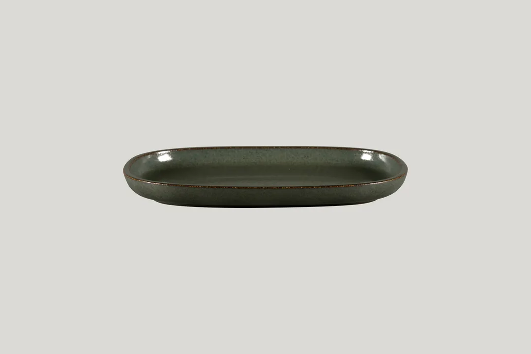 RAK Porcelain EAOP26CA Ease Plate, 7.1" Oval Porcelain Dinner Plate with Coupe Deep Rim - 6/Case