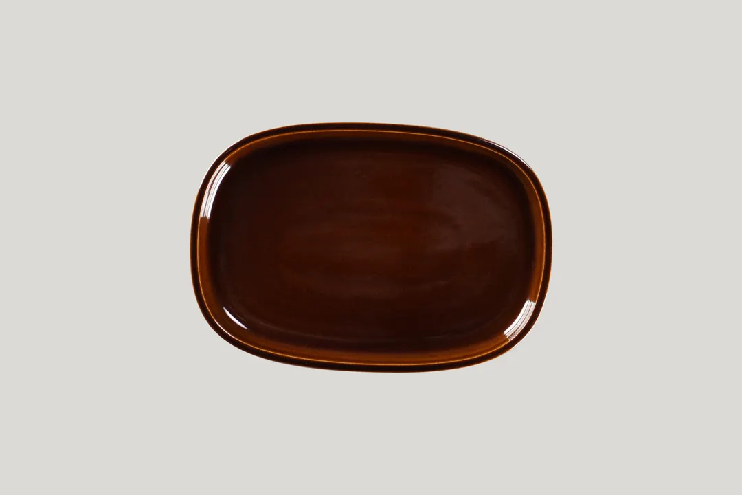 RAK Porcelain EAOP26HO Oval Ease Plate, 7.1" Honey Porcelain, Deep Rim, Oven/Microwave Safe - 6/Case