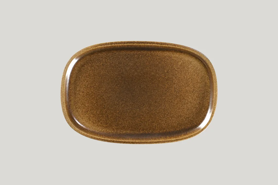 RAK Porcelain EAOP30RT - 7.85" Oval China Plate, Deep Rim, Porcelain, Rust, Dishwasher Safe - 6/Case