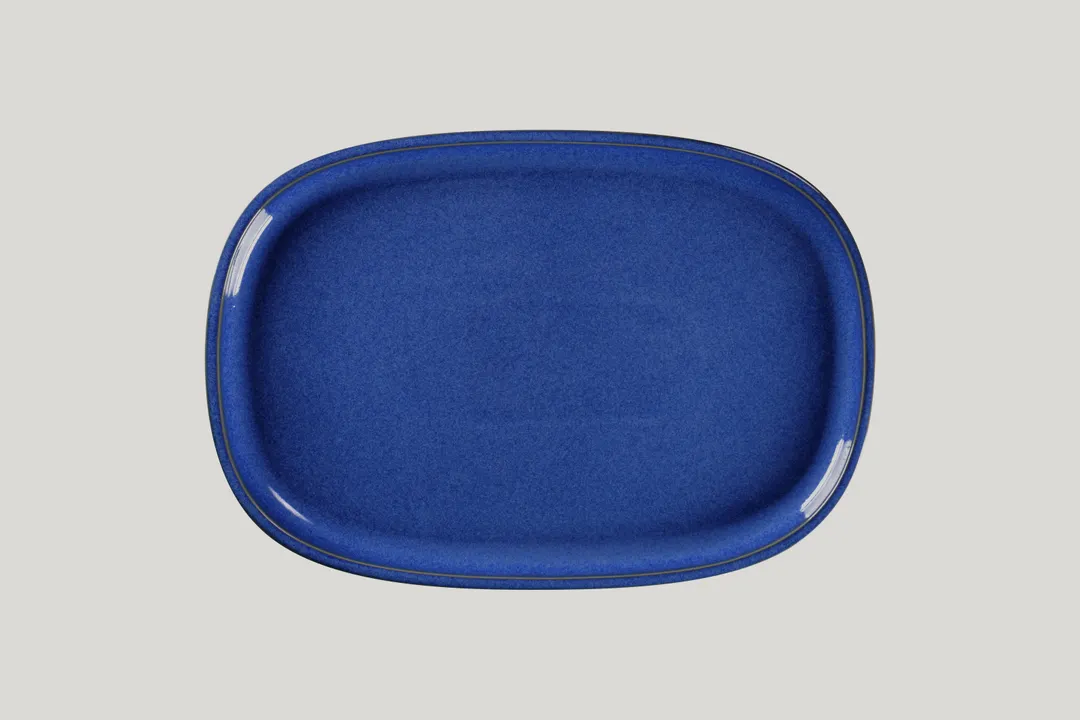 RAK Porcelain EAOP33CO - 13" Oval Cobalt Plate, Porcelain, Deep Rim, Multi‑Appliance Safe - 6/Case