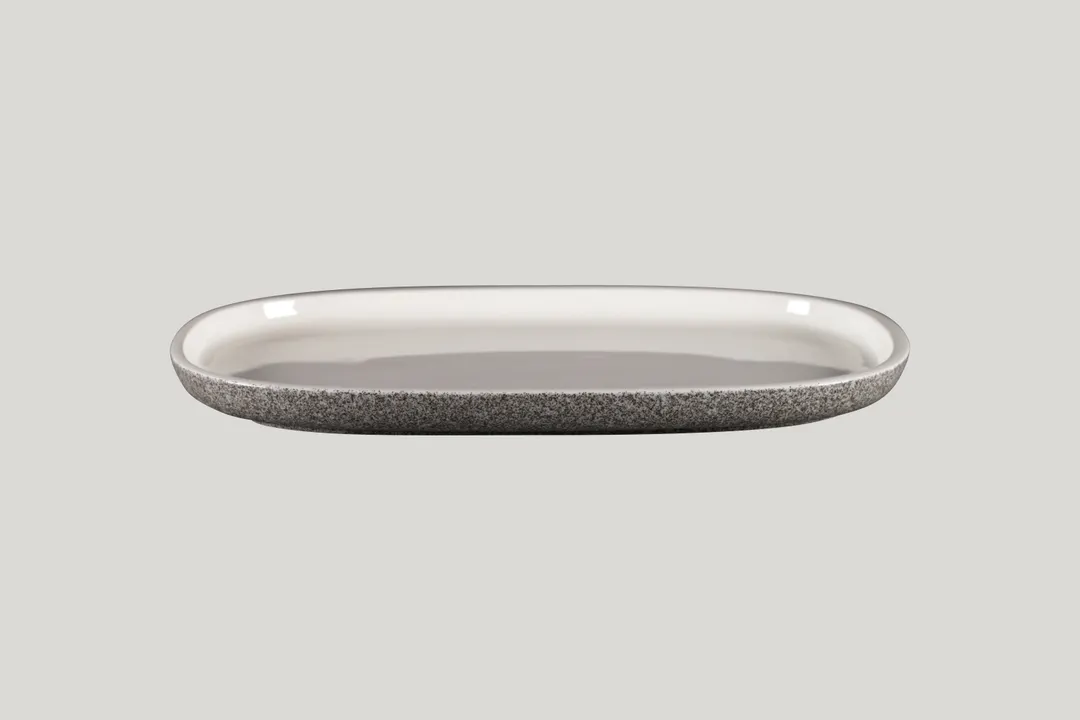 RAK Porcelain EAOP33DU Oval Ease Plate, 13.05" Diameter, Deep Rim, Oven Microwave Safe - 6/Case