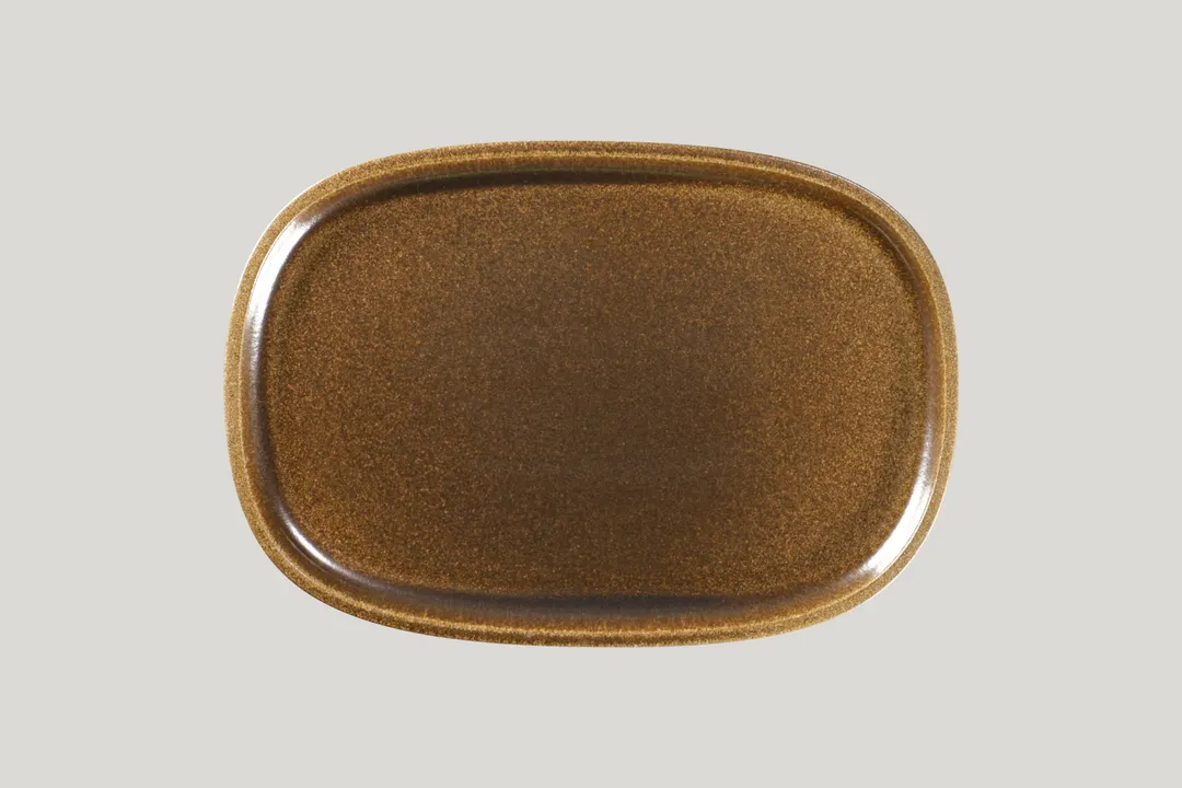 RAK Porcelain EAOP33RT - 13" Oval Ease Plate, Porcelain, Rust, Deep Rim, Microwave Safe - 6/Case