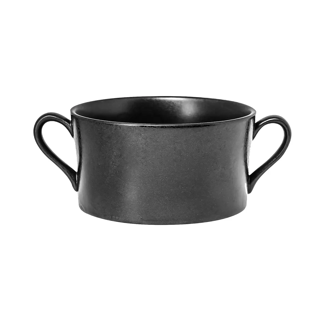 RAK Porcelain EDCS35 Soup Bowl, 11-7/8 oz Capacity, 4-3/8" Dia, Black Porcelain, Safe - 6/Case
