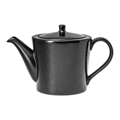 RAK Porcelain EDTP40 - Edge Teapot, 13.55 oz (0.4qt) 3‑3/4" Height, Black Porcelain, Lid - Case