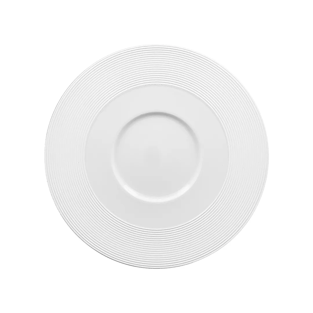 RAK Porcelain EVGF29 Evolution Plate, 11½" Round Embossed Rim, Porcelain, Dishwasher Safe - 12/Case