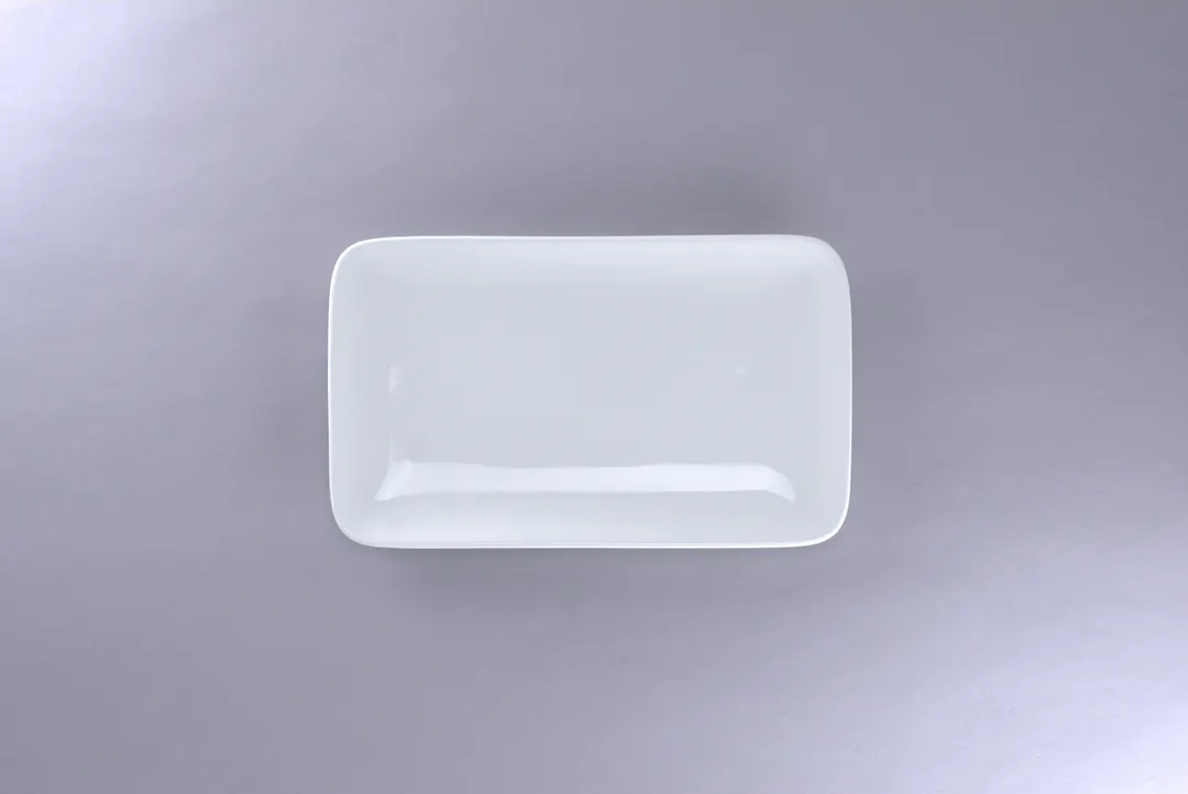 RAK Porcelain EZRCP25.15 Rectangle Coupe Plate, 9.8" White Porcelain, Polaris Design - 12/Case