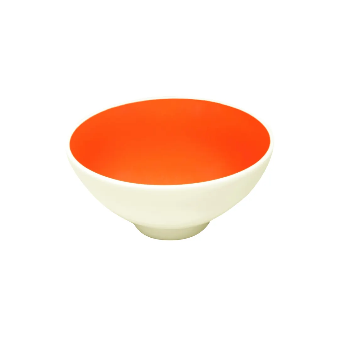 RAK Porcelain FDBI14PD3 - Round Bowl, 5" Dia x 2-5/8" H, 15.2 oz, Tangerine, Dishwasher Safe - 12/Case
