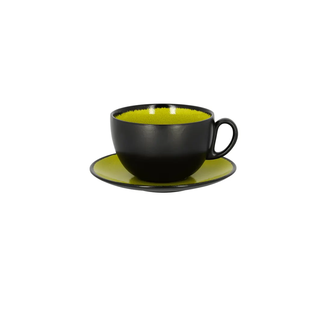RAK Porcelain FR116C45GR - Breakfast Cup 15.2 oz 4.7" Dia, Green Porcelain, Dishwasher Safe - 12/Case