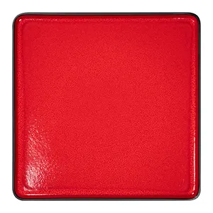 RAK Porcelain FRFTSFP32R Square Plate, 12.6" x 12.6" Flat Edge, Red Fire Porcelain - 3/Case